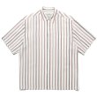 画像1: WACKO MARIA/STRIPED REGULAR COLLAR SHIRT（WHITE）［ストライプオープンカラーシャツ-24春夏］ (1)