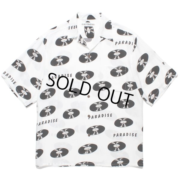 画像1: WACKO MARIA/RECORDS HAWAIIAN SHIRT（WHITE）［レコードハワイアンシャツ-24春夏］ (1)