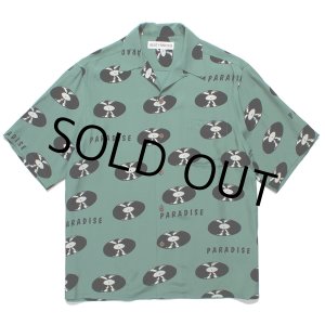 画像: WACKO MARIA/RECORDS HAWAIIAN SHIRT（GREEN）［レコードハワイアンシャツ-24春夏］