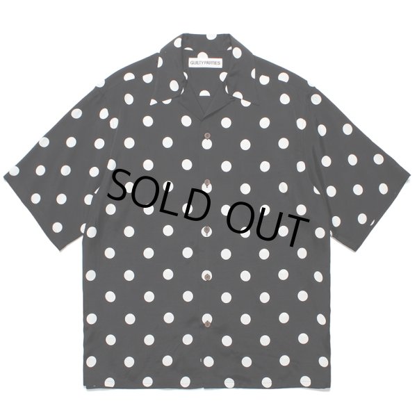 画像1: WACKO MARIA/DOTS OPEN COLLAR SHIRT（BLACK）［ドットオープンカラーシャツ-24春夏］ (1)