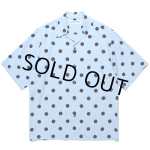 画像: WACKO MARIA/DOTS OPEN COLLAR SHIRT（BLUE）［ドットオープンカラーシャツ-24春夏］