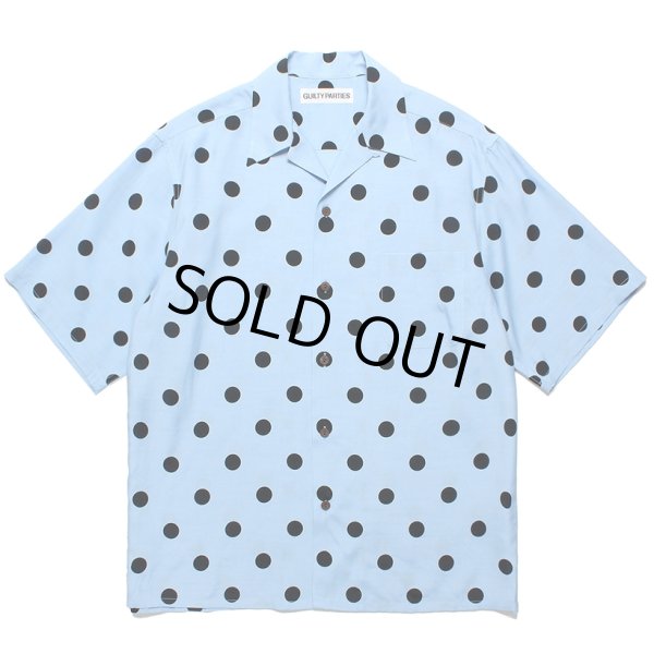 画像1: WACKO MARIA/DOTS OPEN COLLAR SHIRT（BLUE）［ドットオープンカラーシャツ-24春夏］ (1)