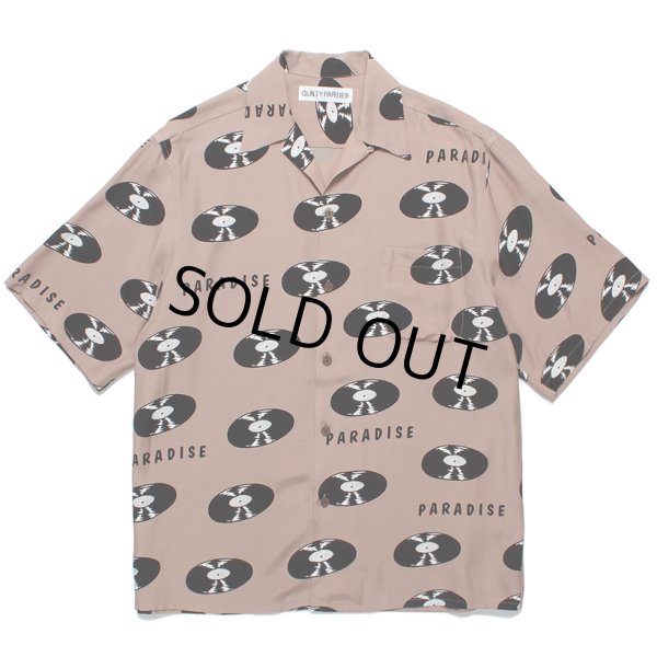 画像1: WACKO MARIA/RECORDS HAWAIIAN SHIRT（BROWN）［レコードハワイアンシャツ-24春夏］ (1)