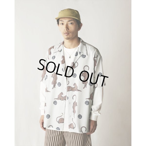 画像2: CALEE/×MIHO MURAKAMI PANTHER DOT PATTERN SH（LIME GRAY）［オープンカラーシャツ-24春夏］ (2)