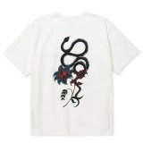 画像: 【30%OFF】CALEE/×MIHO MURAKAMI BINDER NECK SNAKE VINTAGE TEE（WHITE）［プリントT-24春夏］