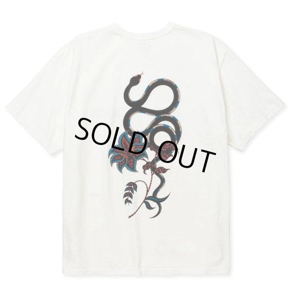 画像1: 【30%OFF】CALEE/×MIHO MURAKAMI BINDER NECK SNAKE VINTAGE TEE（WHITE）［プリントT-24春夏］ (1)
