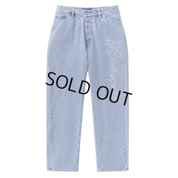 画像1: BlackEyePatch/CHAIN STITCHED SCRIPT LOGO BAGGY JEANS（LIGHT BLUE） (1)