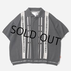画像: TIGHTBOOTH/STRIPE KNIT OPEN POLO（Black）［ニットオープンポロ-24夏］