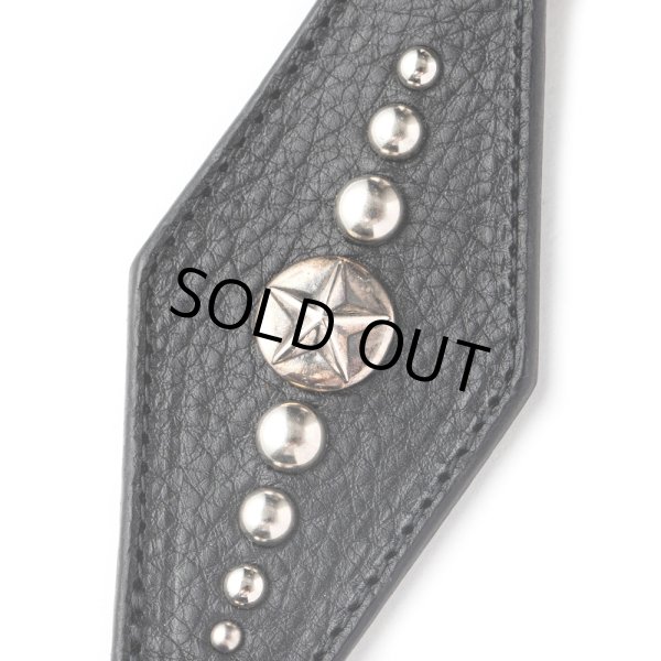 画像3: CALEE/SILVER STAR CONCHO LEATHER KEY RING ＜TYPE A＞（BLACK）［レザーキーリング-24春夏］ (3)