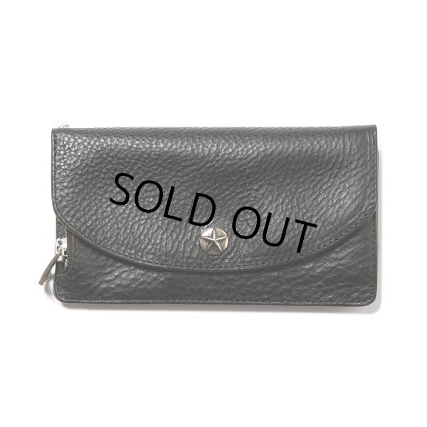 画像1: CALEE/SILVER STAR CONCHO LEATHER LONG WALLET（BLACK）［レザーロングウォレット-24春夏］ (1)