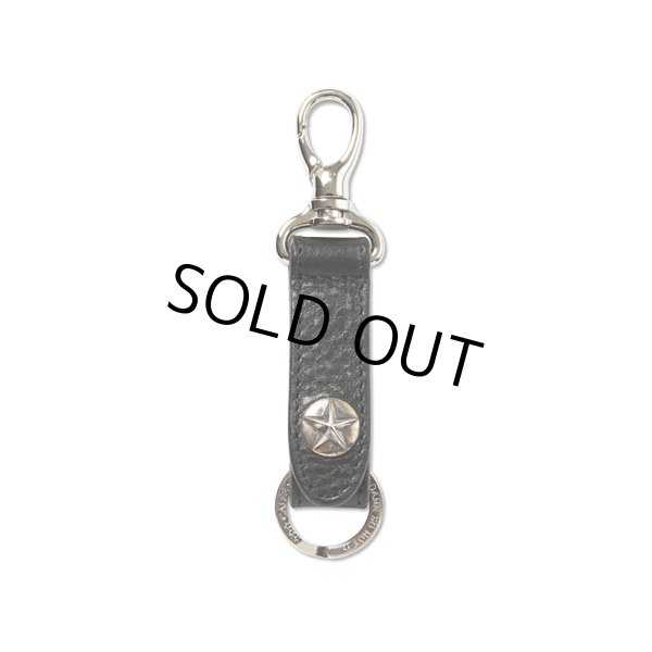 画像1: CALEE/SILVER STAR CONCHO LEATHER KEY RING ＜TYPE B＞（BLACK）［レザーキーリング-24春夏］ (1)