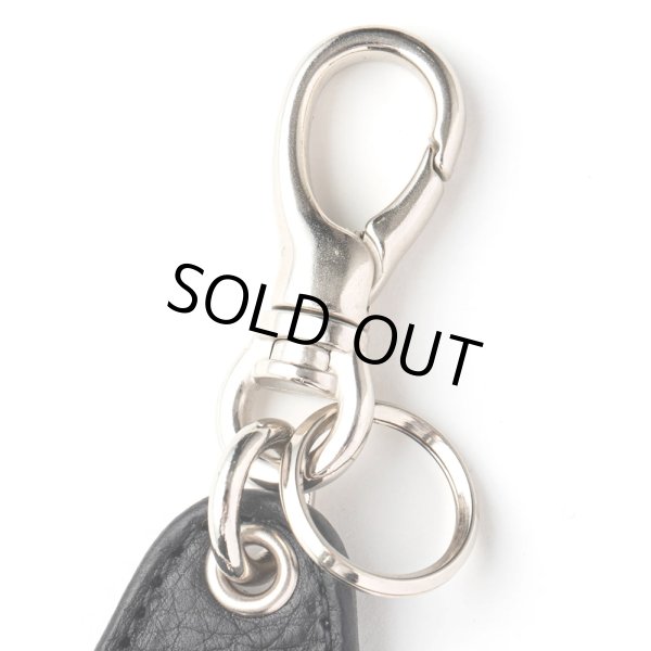 画像2: CALEE/SILVER STAR CONCHO LEATHER KEY RING ＜TYPE A＞（BLACK）［レザーキーリング-24春夏］ (2)