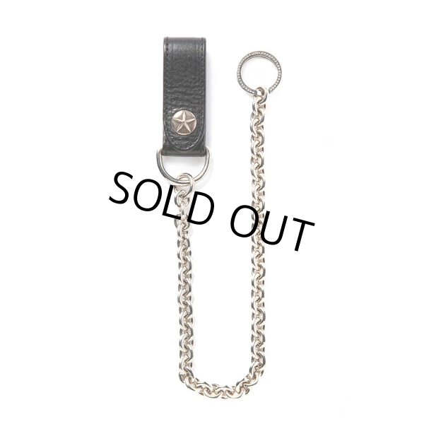 画像1: CALEE/SILVER STAR CONCHO LEATHER WALLET CHAIN（BLACK）［ウォレットチェーン-24春夏］ (1)