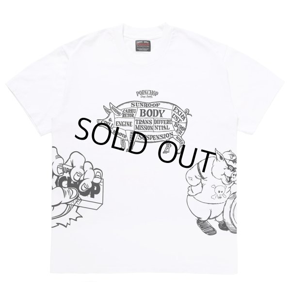 画像1: PORKCHOP/24 MULTI LOGOS TEE（WHITE）［プリントT-24春夏］ (1)