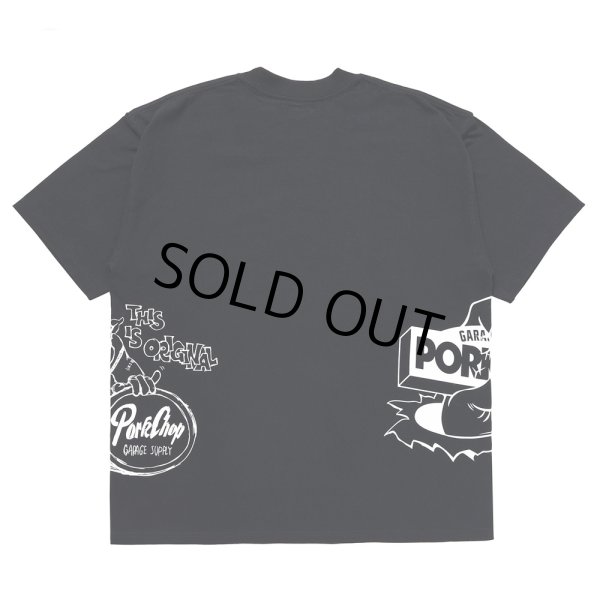 画像2: PORKCHOP/24 MULTI LOGOS TEE（BLACK）［プリントT-24春夏］ (2)