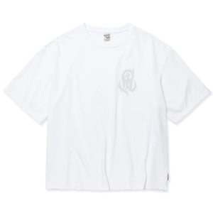 画像: 【30%OFF】CALEE/MULTI FUNCTION DROP SHOULDER LOGO TEE（WHITE）［ドロップショルダープリントT-24春夏］