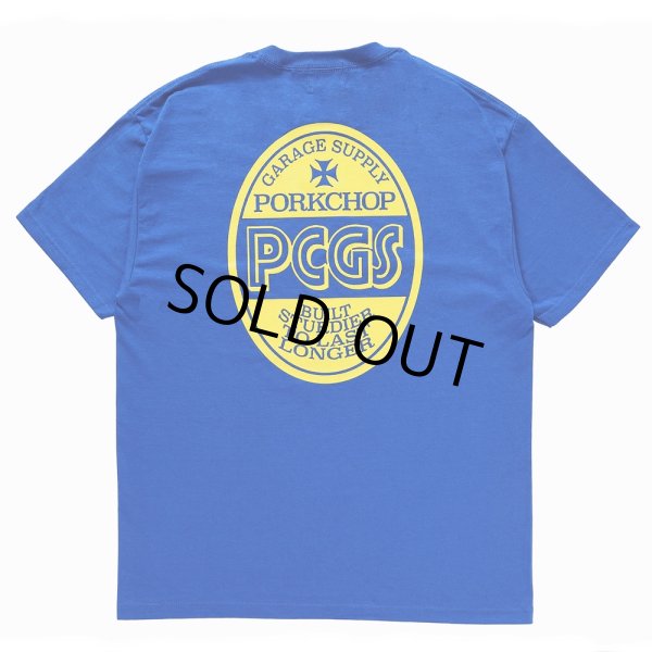 画像1: PORKCHOP/PCGS OVAL TEE（BLUE）［プリントT-24春夏］ (1)
