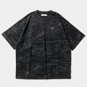 画像: 【30%OFF】TIGHTBOOTH/ANALYZE T-SHIRT（Black）［総柄プリントT-24夏］