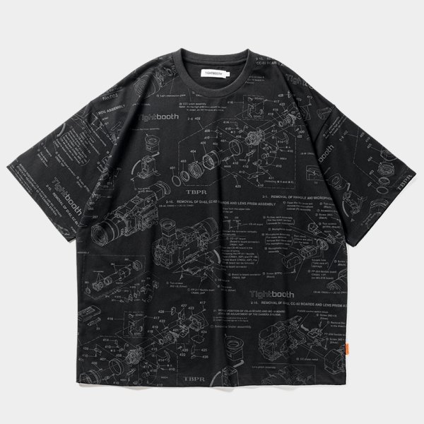 画像1: 【30%OFF】TIGHTBOOTH/ANALYZE T-SHIRT（Black）［総柄プリントT-24夏］ (1)