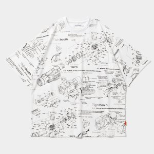 画像: 【30%OFF】TIGHTBOOTH/ANALYZE T-SHIRT（White）［総柄プリントT-24夏］