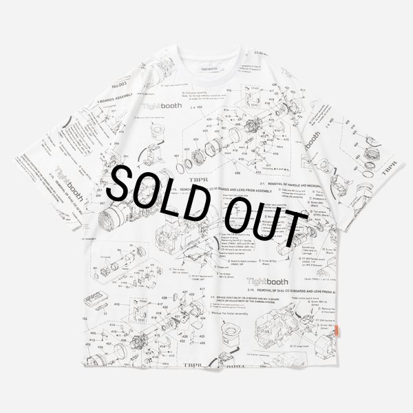 画像1: 【40%OFF】TIGHTBOOTH/ANALYZE T-SHIRT（White）［総柄プリントT-24夏］ (1)