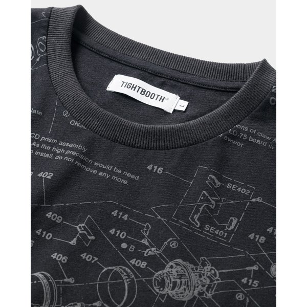 画像2: 【30%OFF】TIGHTBOOTH/ANALYZE T-SHIRT（Black）［総柄プリントT-24夏］ (2)