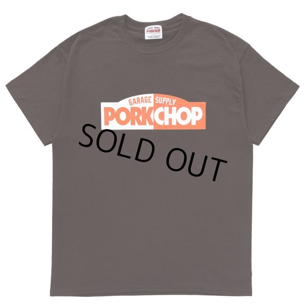 画像1: PORKCHOP/24 BLOCK LOGO TEE（BROWN）［プリントT-24春夏］ (1)