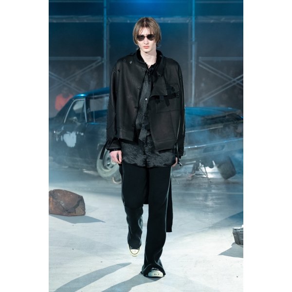 画像3: 【30%OFF】DAIRIKU/"D" Satin Scarf Tie Shirt（Black）［サテンスカーフタイシャツ-24秋冬］ (3)