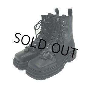 画像: 【30%OFF】DAIRIKU/"O'Halloran" Square Toe Fireman Boots（Black＆Suede Black）［スクエアトゥファイヤーマンブーツ-24秋冬］