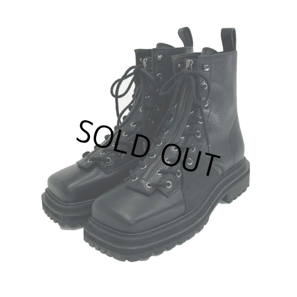 画像1: 【30%OFF】DAIRIKU/"O'Halloran" Square Toe Fireman Boots（Black＆Suede Black）［スクエアトゥファイヤーマンブーツ-24秋冬］ (1)