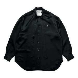 画像: 【30%OFF】DAIRIKU/"D" Satin Scarf Tie Shirt（Black）［サテンスカーフタイシャツ-24秋冬］