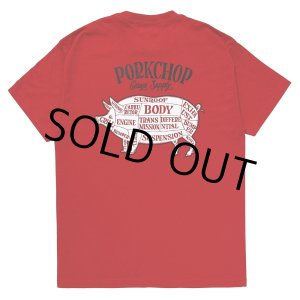 画像: PORKCHOP/PORK BACK TEE（RED）［プリントT-24春夏］