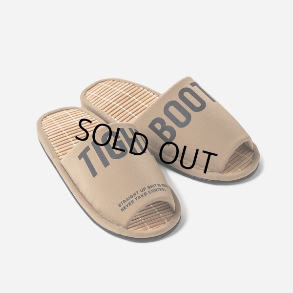 画像1: 【30%OFF】TIGHTBOOTH/BIG LABEL ROOM SANDAL（Khaki）［ルームサンダル-24夏］ (1)