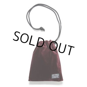 画像: WACKO MARIA/VELVET DRAWSTRING BAG（BURGUNDY）［ドローストリングバッグ-24秋冬］