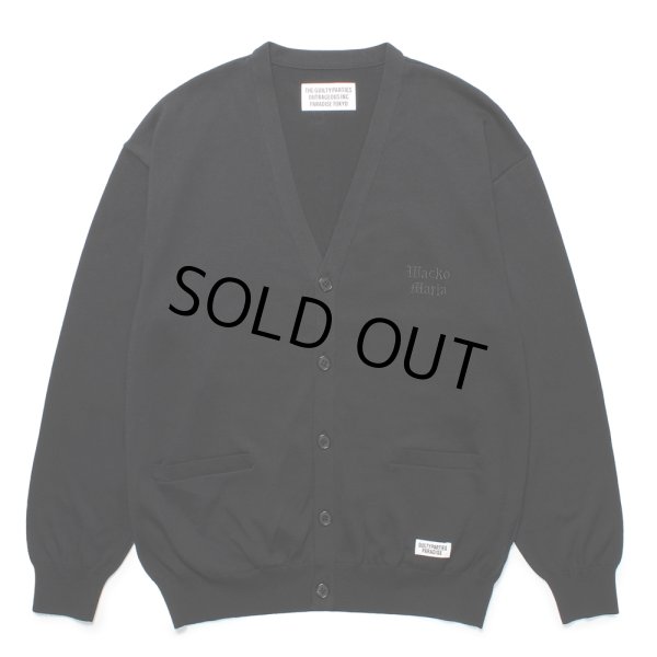 画像1: WACKO MARIA/COTTON KNIT CARDIGAN（BLACK）［コットンニットカーディガン-24秋冬］ (1)