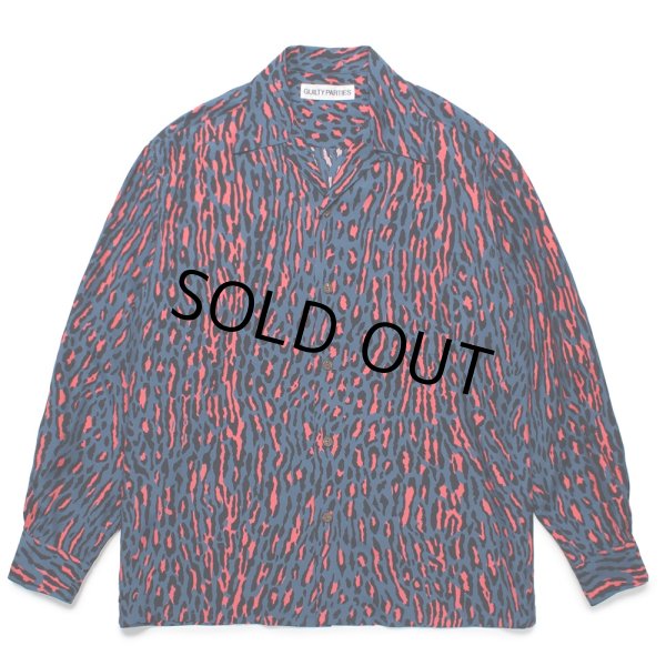 画像1: WACKO MARIA/LEOPARD HAWAIIAN SHIRT（BLUE）［レオパードハワイアンシャツ-24秋冬］ (1)