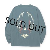 画像: CALEE/VINTAGE TYPE WING LOGO L/S TEE ＜NATURALLY PAINT DESIGN＞（CHARCOAL GREEN）［プリント長袖T-24秋冬］