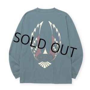 画像: CALEE/VINTAGE TYPE WING LOGO L/S TEE ＜NATURALLY PAINT DESIGN＞（CHARCOAL GREEN）［プリント長袖T-24秋冬］
