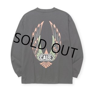 画像: CALEE/VINTAGE TYPE WING LOGO L/S TEE ＜NATURALLY PAINT DESIGN＞（CHARCOAL）［プリント長袖T-24秋冬］
