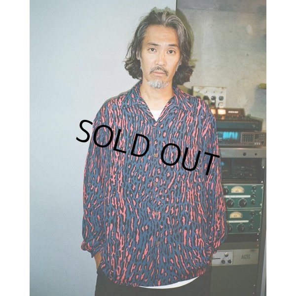 画像2: WACKO MARIA/LEOPARD HAWAIIAN SHIRT（BLUE）［レオパードハワイアンシャツ-24秋冬］ (2)