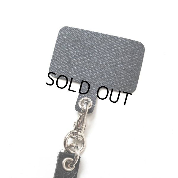 画像3: CALEE/STUDS & KNITTING LEATHER SMART PHONE STRAP（BLACK）［レザースマホストラップ-24秋冬］ (3)