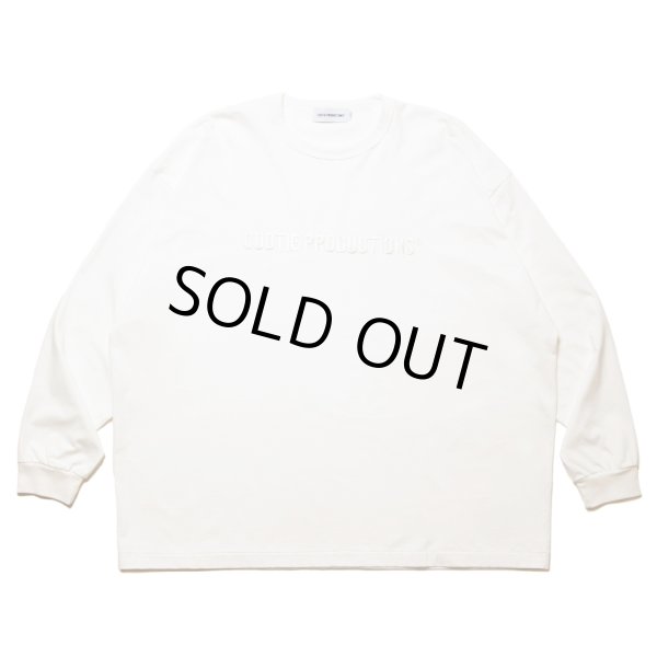 画像1: COOTIE PRODUCTIONS/Oversized L/S Tee（Embroidery）（White）［オーバーサイズ刺繍長袖T-24秋冬］ (1)