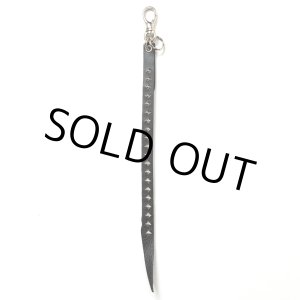 画像: CALEE/STUDS & KNITTING LEATHER LONG KEY RING（BLACK）［レザーロングキーリング-24秋冬］