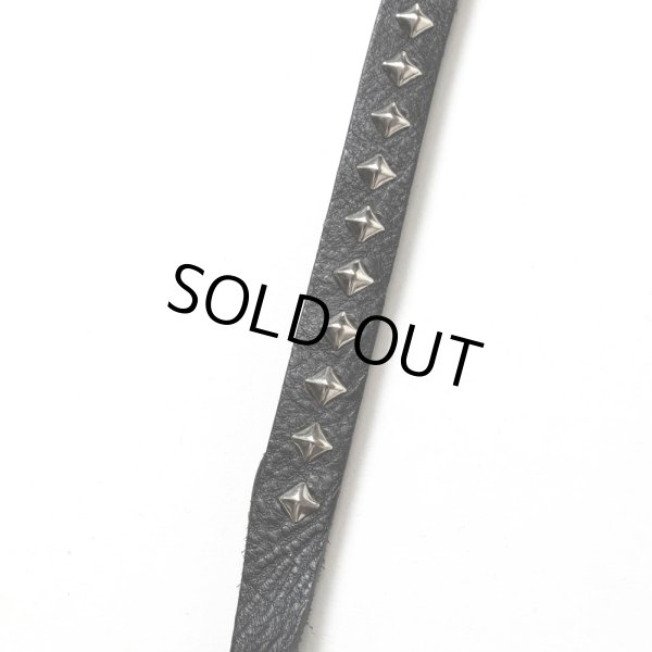 画像4: CALEE/STUDS & KNITTING LEATHER LONG KEY RING（BLACK）［レザーロングキーリング-24秋冬］ (4)
