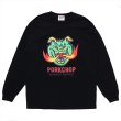 画像1: PORKCHOP/MASA SCULP L/S TEE A（BLACK）［プリント長袖T-24秋冬］ (1)