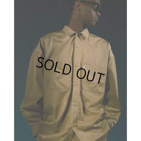 画像2: COOTIE PRODUCTIONS/Nylon Chino Cloth L/S Work Shirt（Beige）［ナイロンチノクロスワークシャツ-24秋冬］ (2)
