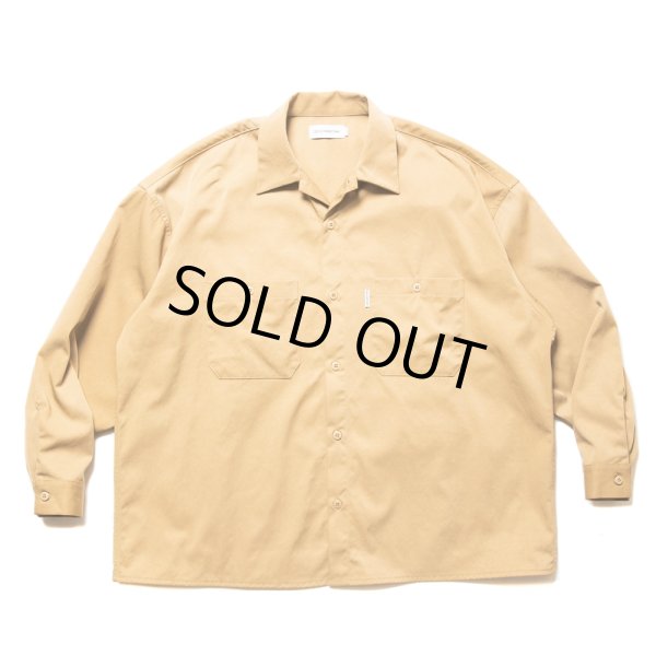 画像1: COOTIE PRODUCTIONS/Nylon Chino Cloth L/S Work Shirt（Beige）［ナイロンチノクロスワークシャツ-24秋冬］ (1)