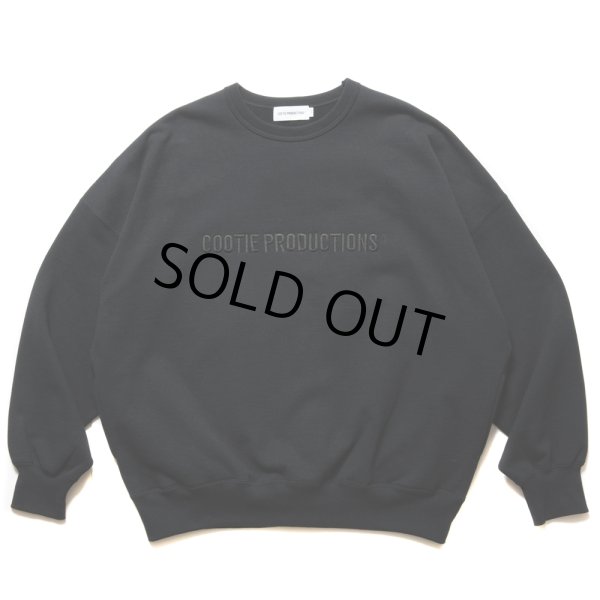 画像1: COOTIE PRODUCTIONS/Open End Yarn Sweat Crew（Embroidery）（Black）［スウェットクルー-24秋冬］ (1)