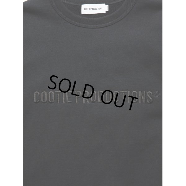 画像2: COOTIE PRODUCTIONS/Open End Yarn Sweat Crew（Embroidery）（Black）［スウェットクルー-24秋冬］ (2)