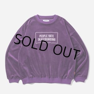 画像: 【30%OFF】TIGHTBOOTH/PEOPLE HATE SKATE VELOUR L/S（Purple）［ベロア長袖-24秋冬］